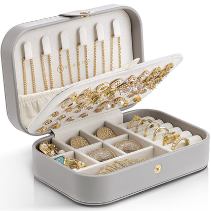 VLANDO Travel Jewelry Case, Portable Jewelry Earring Box Organizer