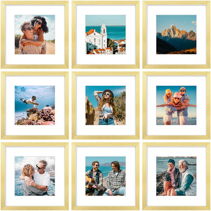 Vittanly 8x10 Picture Frames Set of 9 for Wall or Tabletop Display, Black