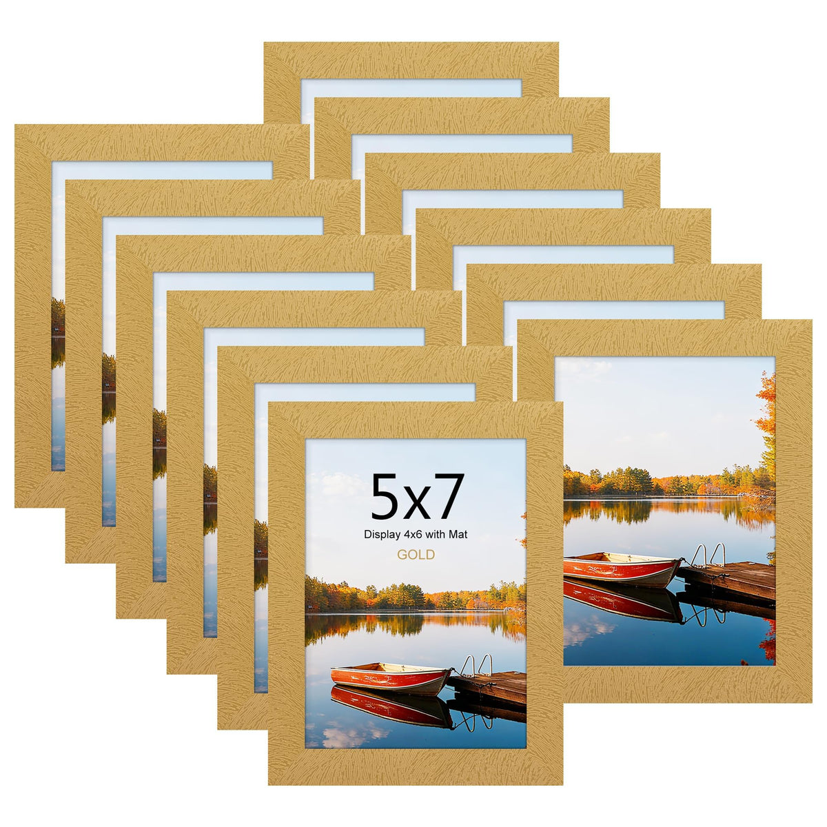 Picrit 8x10 Picture Frame Set of 12, Modern Gallery Wall Frames, Black