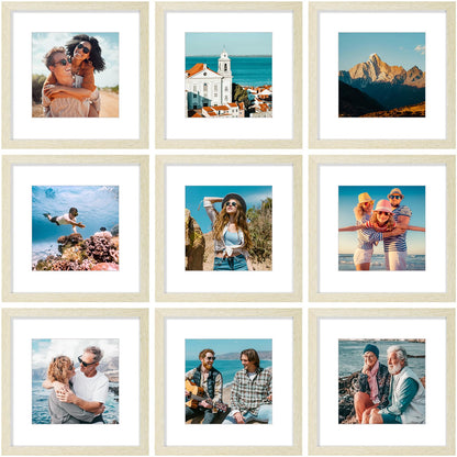 Vittanly 8x10 Picture Frames Set of 9 for Wall or Tabletop Display, Black