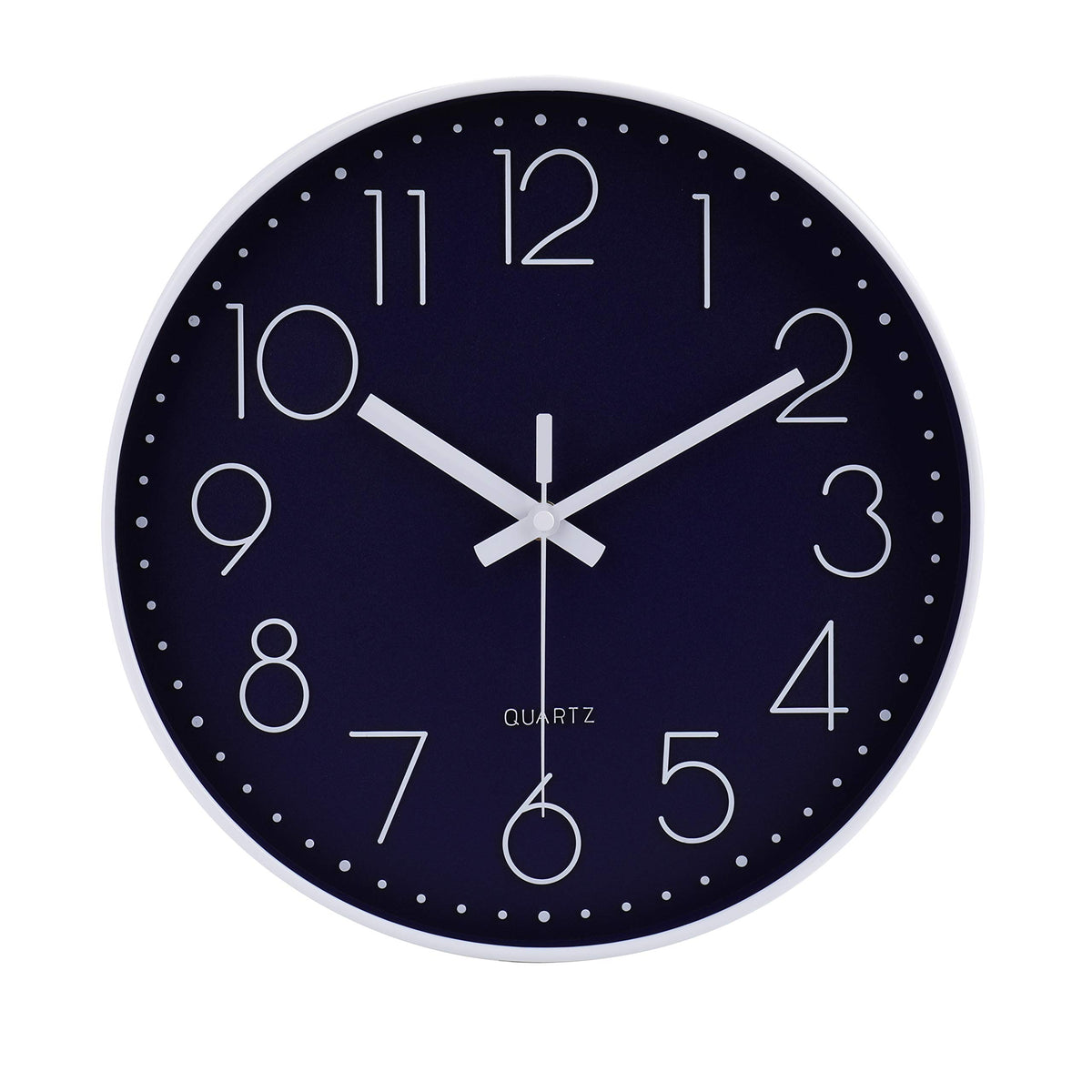 jomparis Wall Clock 12 Inch Non-Ticking Silent Battery Operated Round Wall Clock Modern Elegant Simple Style Clock for Home Office Kitchen Bedroom Living Room