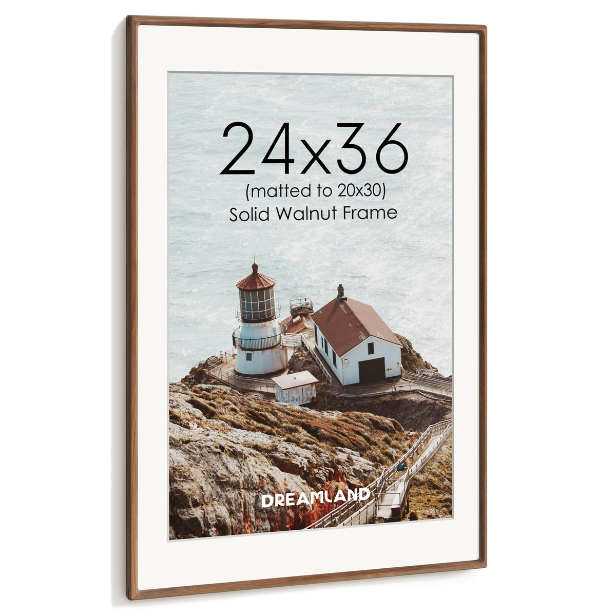Dreamland 8x10 Picture Frame, USA-Sourced Oak Wood Photo Frames with HD Tempered Glass, 8 x 10 Wooden Frame Matted to 5 x 7, 8x10 Frames Handcrafted Rounded Corner for Tabletop or Wall Display