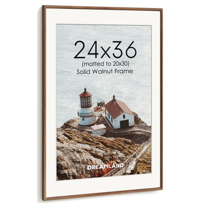 Dreamland 8x10 Picture Frame, USA-Sourced Oak Wood Photo Frames with HD Tempered Glass, 8 x 10 Wooden Frame Matted to 5 x 7, 8x10 Frames Handcrafted Rounded Corner for Tabletop or Wall Display