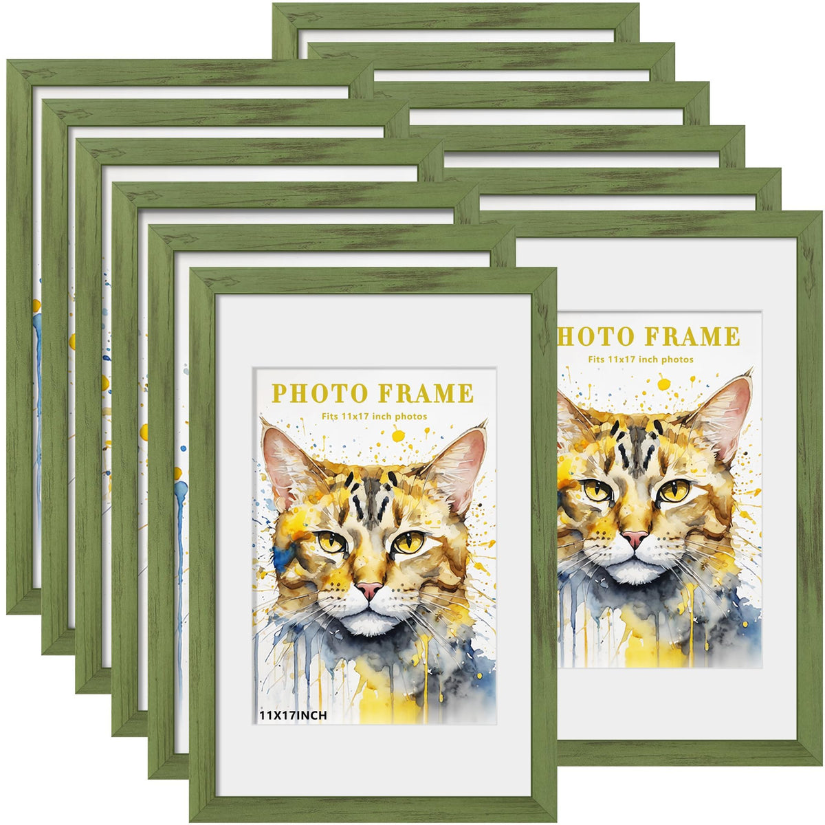 Picrit 8x10 Picture Frame Set of 12, Modern Gallery Wall Frames, Black