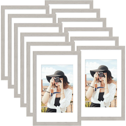 Picrit 8x10 Picture Frame Set of 12, Modern Gallery Wall Frames, Black