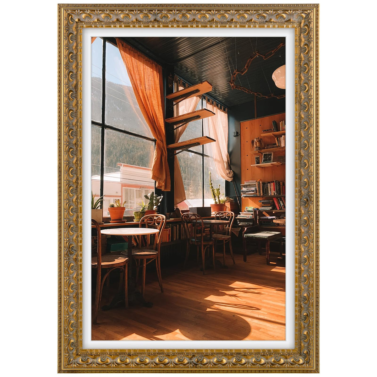 Golden State Art 11x14 Bronze Photo Frame White Mat for 8x10 Real Glass
