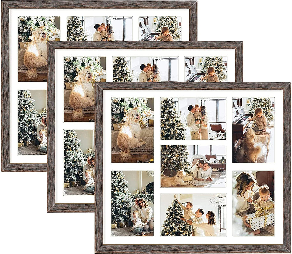 Golden State Art 9-Openings 4x6 Wood Collage Picture Frame Black