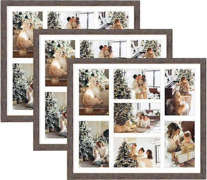 Golden State Art 9-Openings 4x6 Wood Collage Picture Frame Black