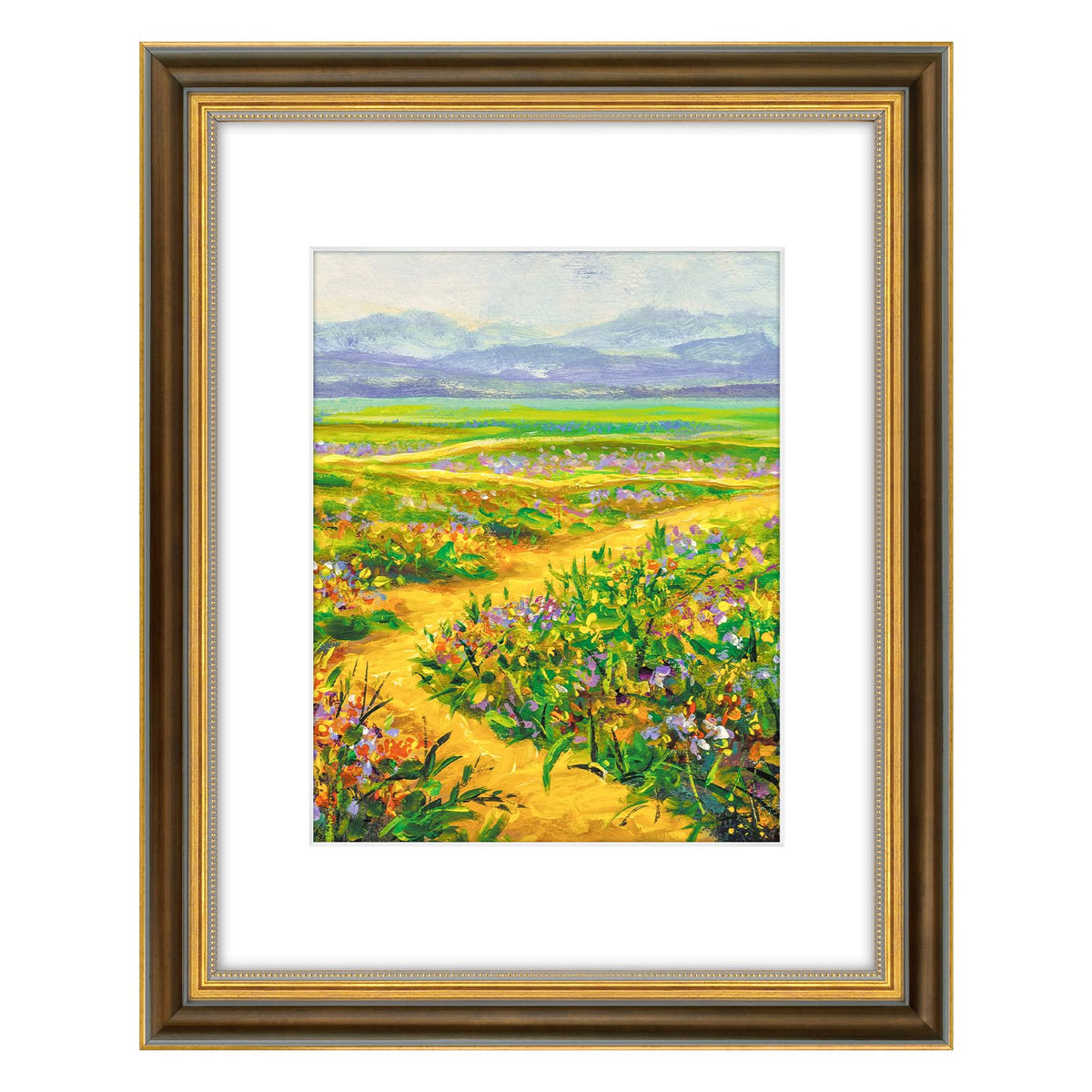 Golden State Art,11x14 Ornate Picture Frame Holds 8x10 Photo,Green Gold