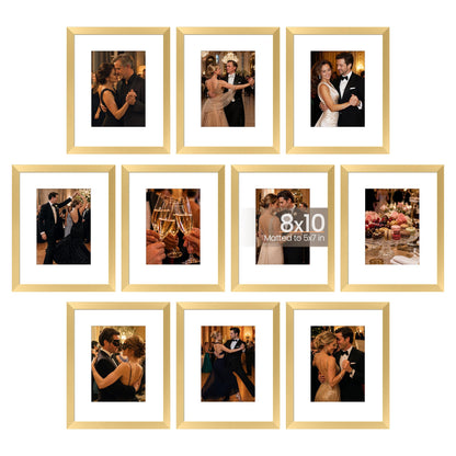 upsimples 5x7 Picture Frame, Photo Collage Wall Decor Set of 10, Black