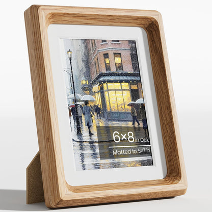 11x14 Picture Frame, Walnut Wooden Picture Frames for Wall Matted 8x10
