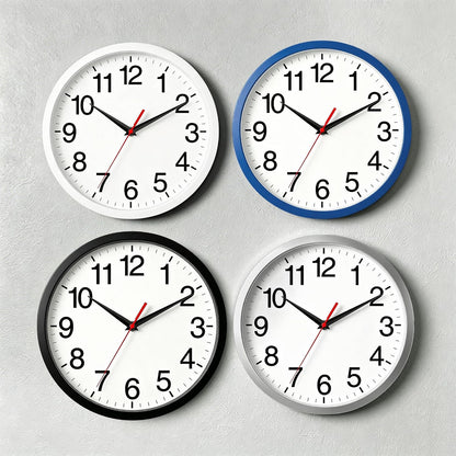 Rohioue Wall Clock Analog 10 Inch Black Battery Operated Silent Clock