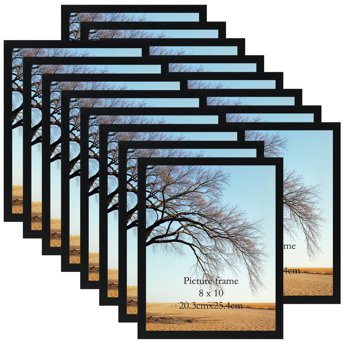 Giftgarden 5x7 Picture Frame Set of 18, Lightweight 5 by 7 Frames Bulk for Gallery Wall Photo Hanging and Tabletop Display, Black