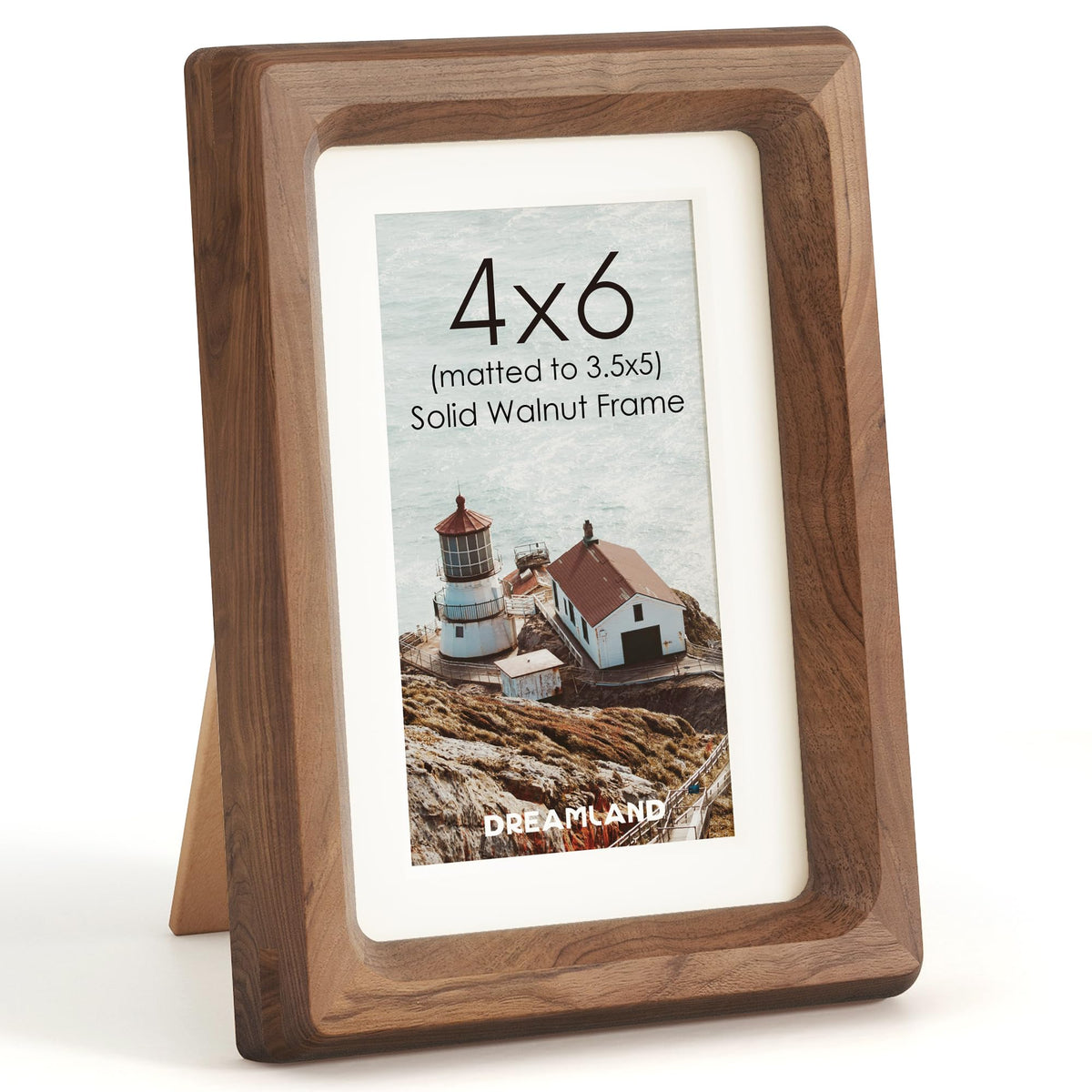 Dreamland 8x10 Picture Frame, USA-Sourced Oak Wood Photo Frames with HD Tempered Glass, 8 x 10 Wooden Frame Matted to 5 x 7, 8x10 Frames Handcrafted Rounded Corner for Tabletop or Wall Display
