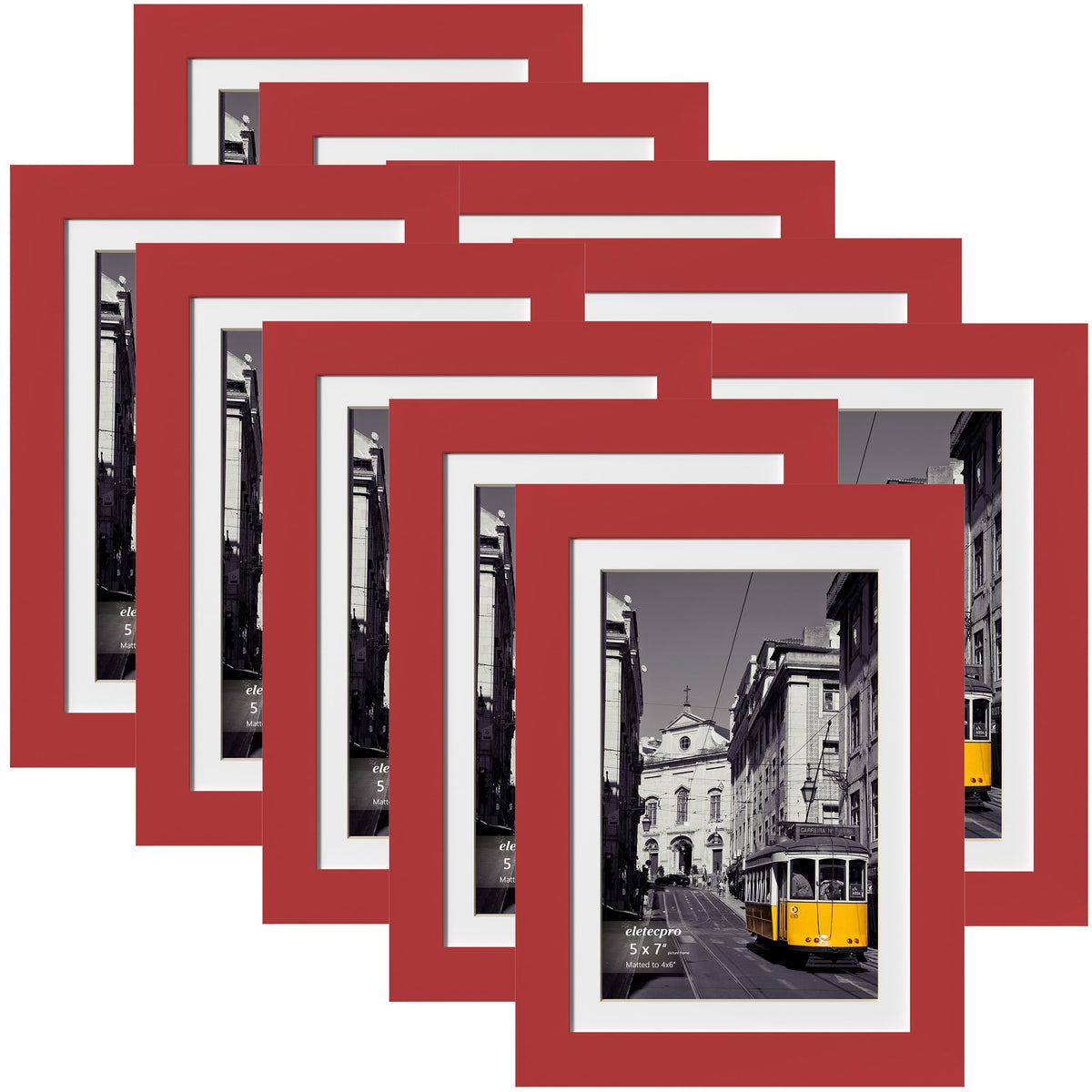 eletecpro 8x10 Picture Frames, Acrylic Cover, Black, Set of 10