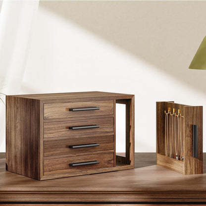HOOBRO Jewelry Box for Women, Wooden Jewelry Organizer, Transparent Window