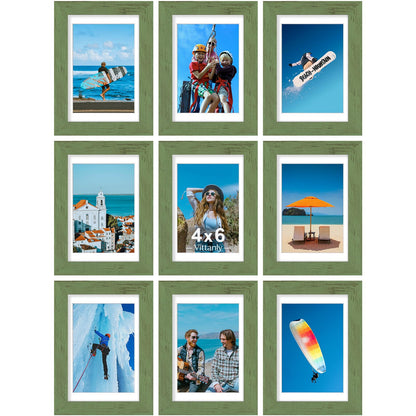 Vittanly 8x10 Picture Frames Set of 9 for Wall or Tabletop Display, Black