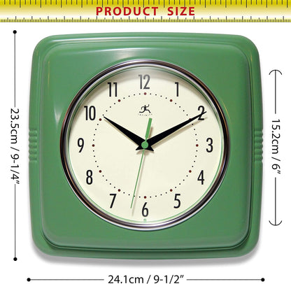 Infinity Instruments Retro Wall Clock for Living Room – Silent