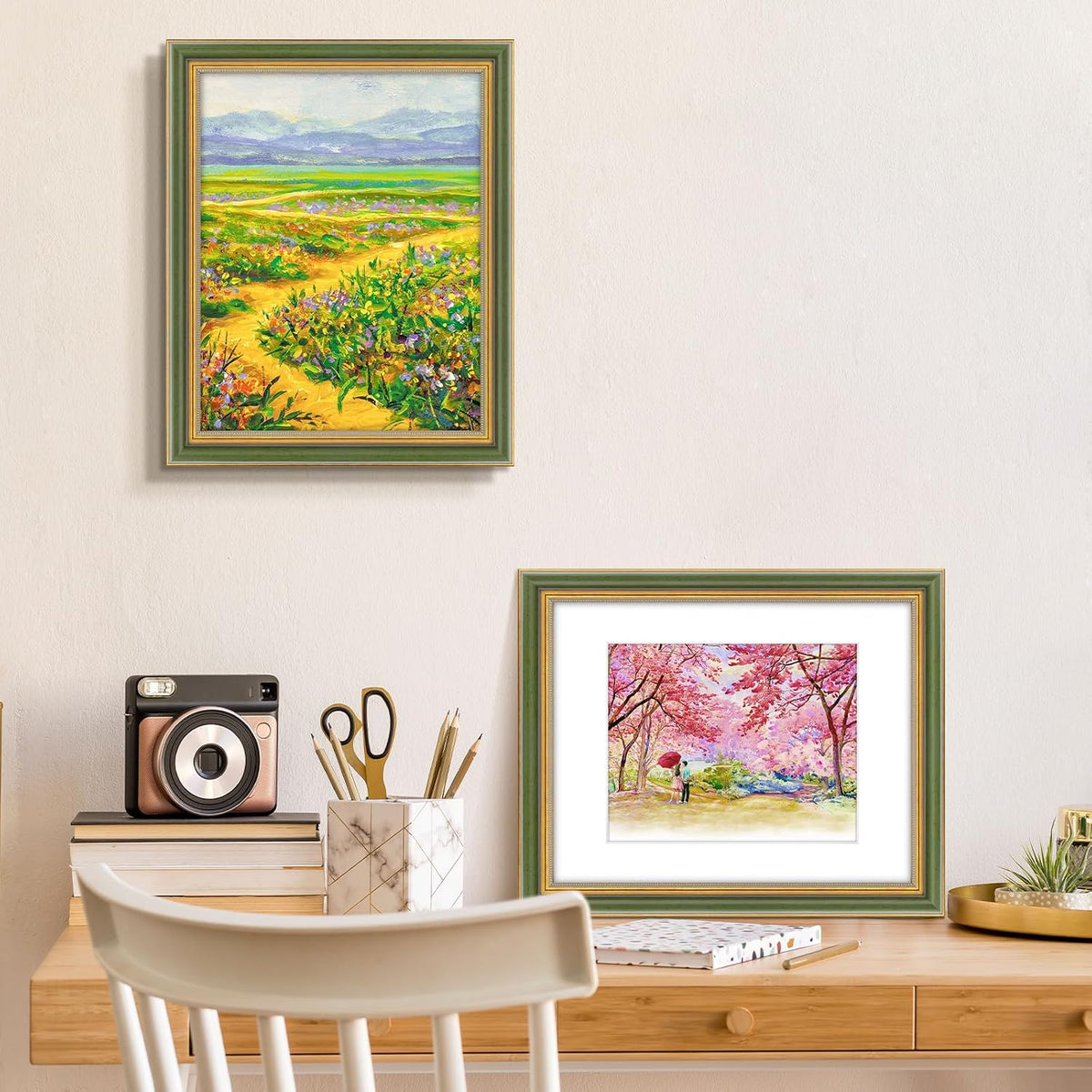 Golden State Art,11x14 Ornate Picture Frame Holds 8x10 Photo,Green Gold