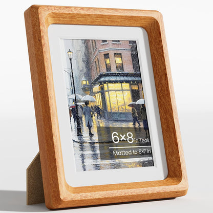 11x14 Picture Frame, Walnut Wooden Picture Frames for Wall Matted 8x10