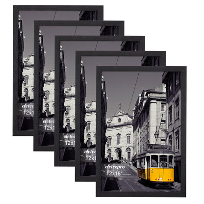 eletecpro 8x10 Picture Frames, Acrylic Cover, Black, Set of 10