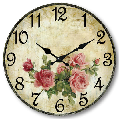 CHYLIN Wall Clock Non-Ticking Battery Operated Silent Rustic Coastal