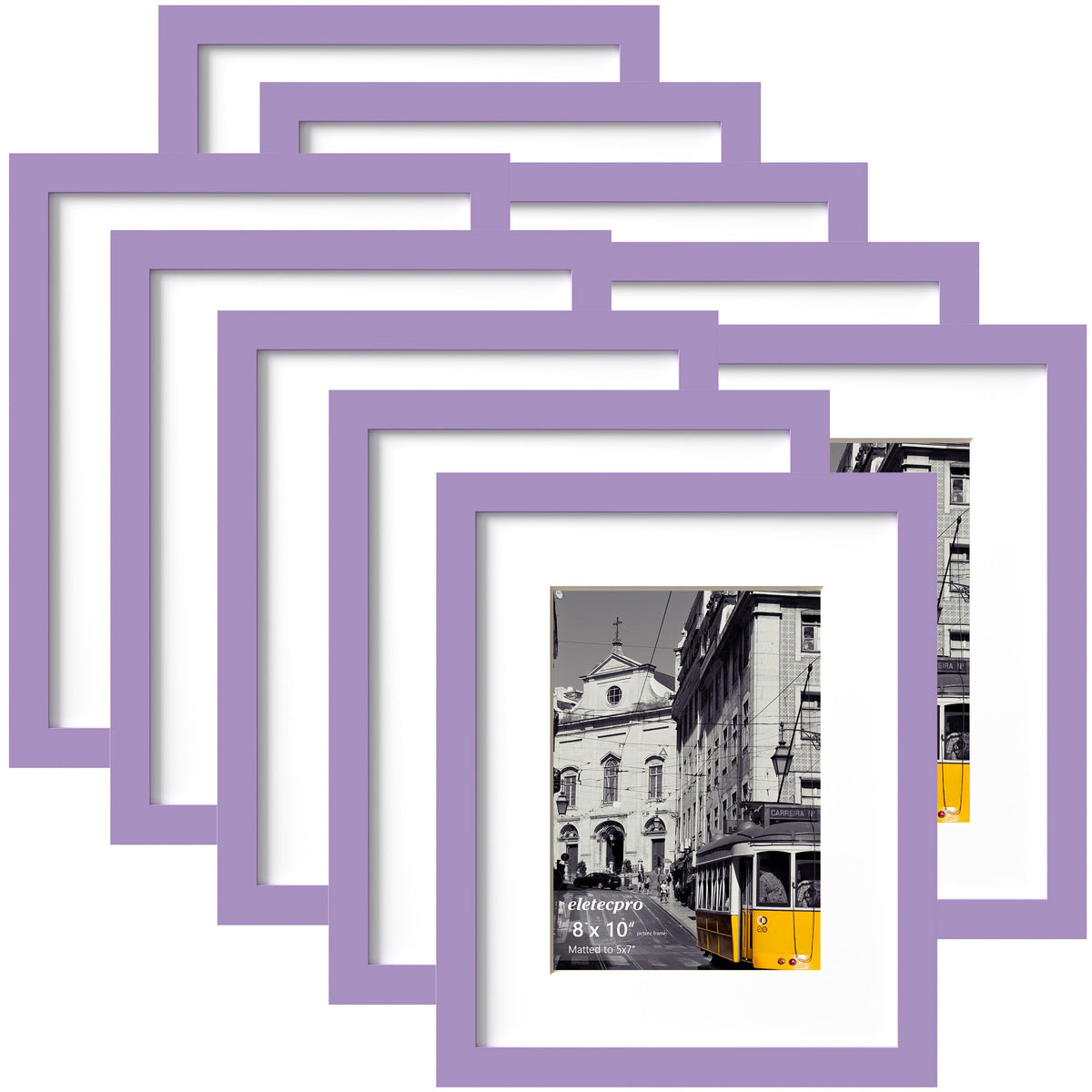 eletecpro 8x10 Picture Frames, Acrylic Cover, Black, Set of 10