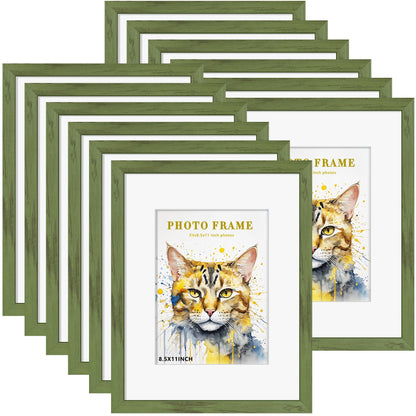 Picrit 8x10 Picture Frame Set of 12, Modern Gallery Wall Frames, Black