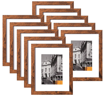 eletecpro 8x10 Picture Frames, Acrylic Cover, Black, Set of 10