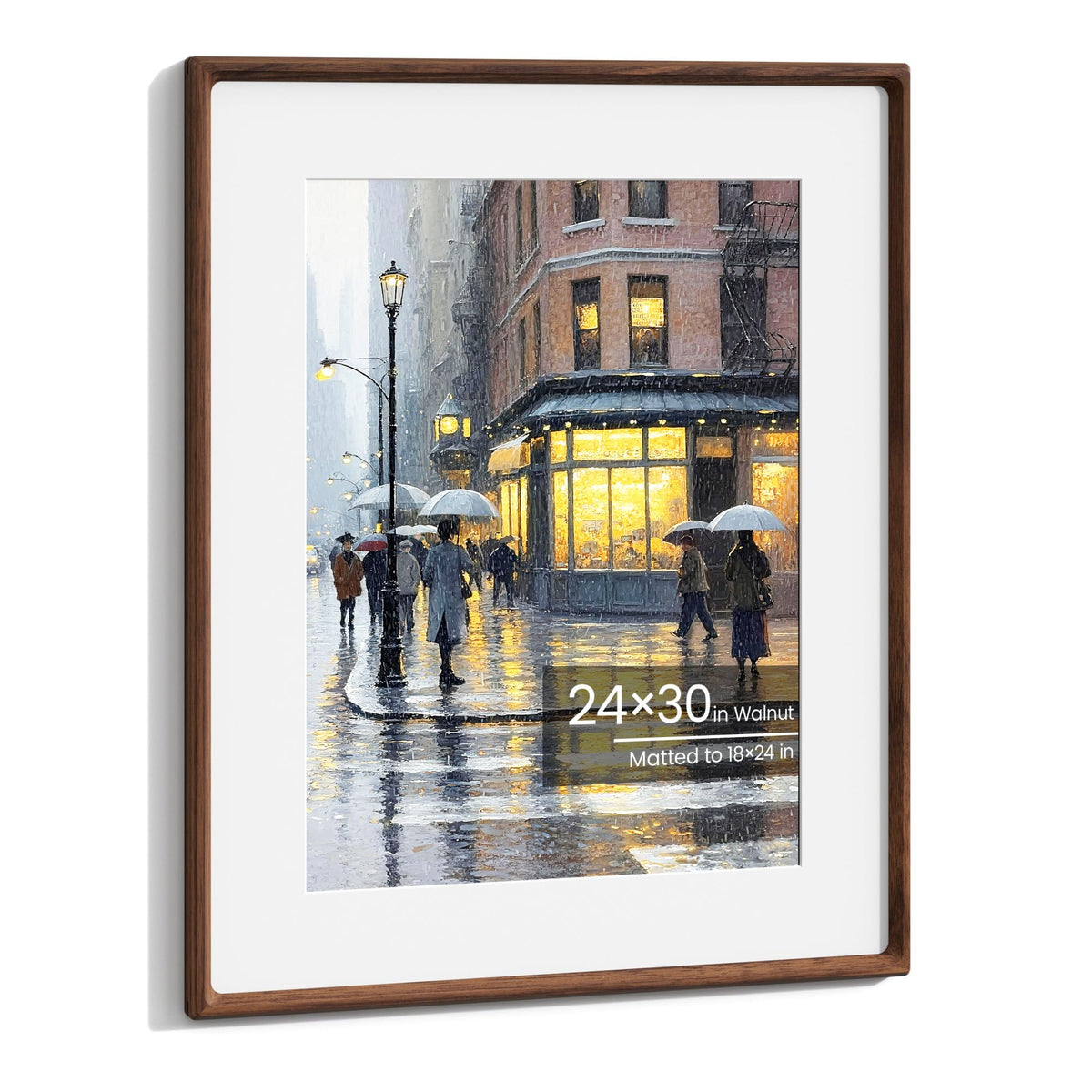 11x14 Picture Frame, Walnut Wooden Picture Frames for Wall Matted 8x10