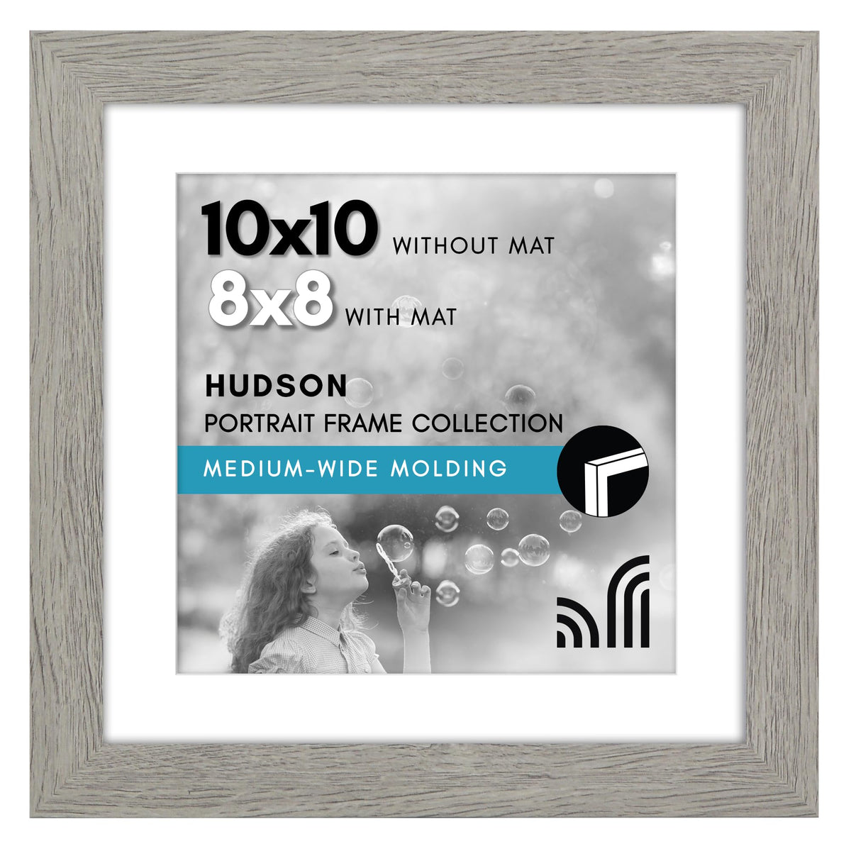 Americanflat 22x28 Poster Frame - Matted to 18x24 - Engineered Wood - Black