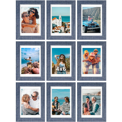 Vittanly 8x10 Picture Frames Set of 9 for Wall or Tabletop Display, Black