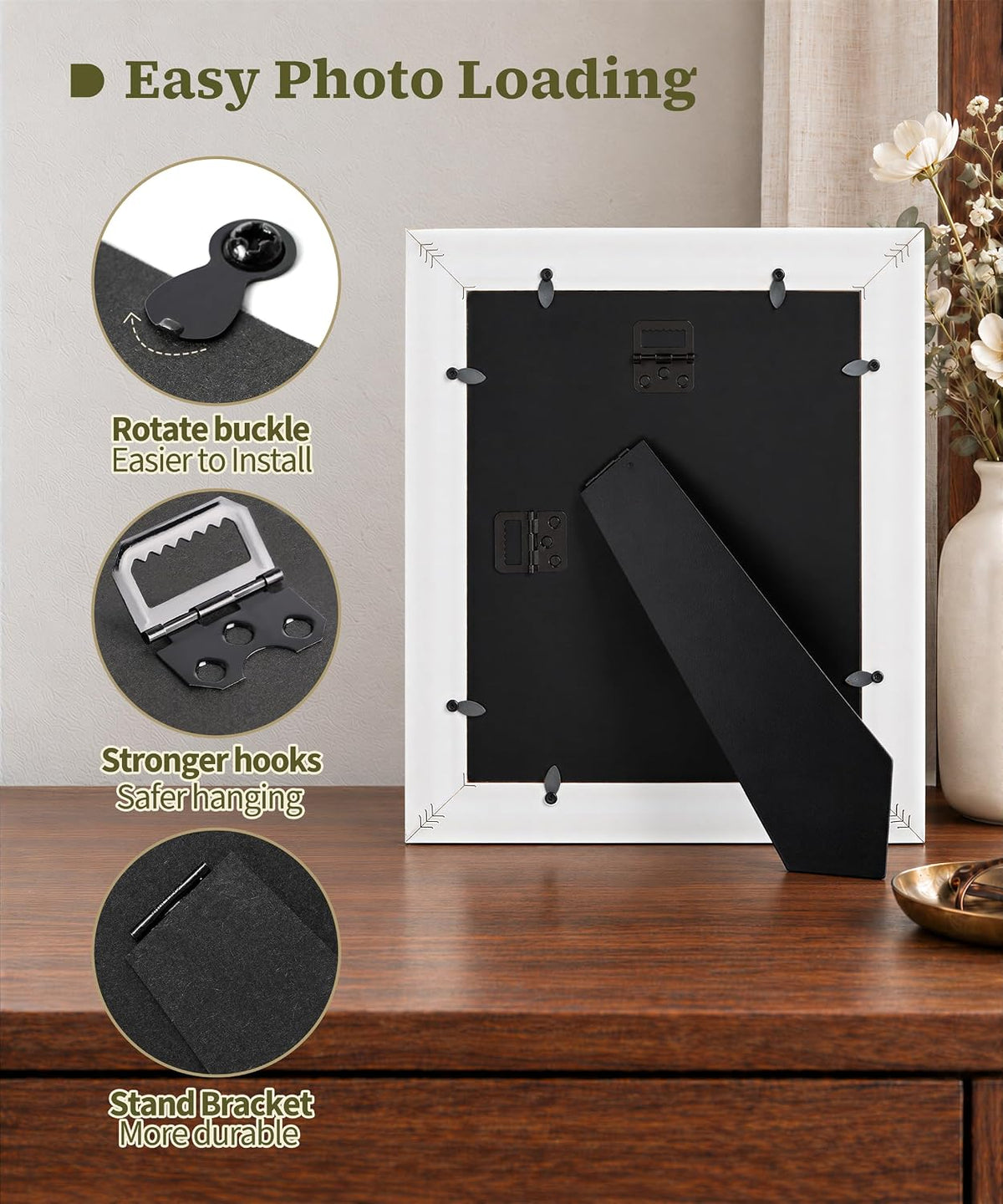 Afuly Vintage 8x10 Picture Frame Antique White Gold Photo Frame
