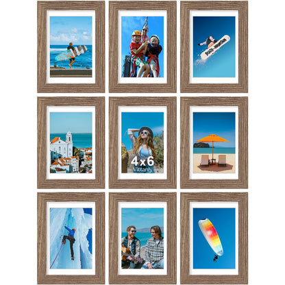Vittanly 8x10 Picture Frames Set of 9 for Wall or Tabletop Display, Black