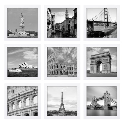 eletecpro Picture Frames Set of 9, 12x12 in, Acrylic Cover, Black