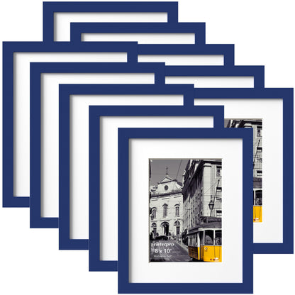 eletecpro 8x10 Picture Frames, Acrylic Cover, Black, Set of 10