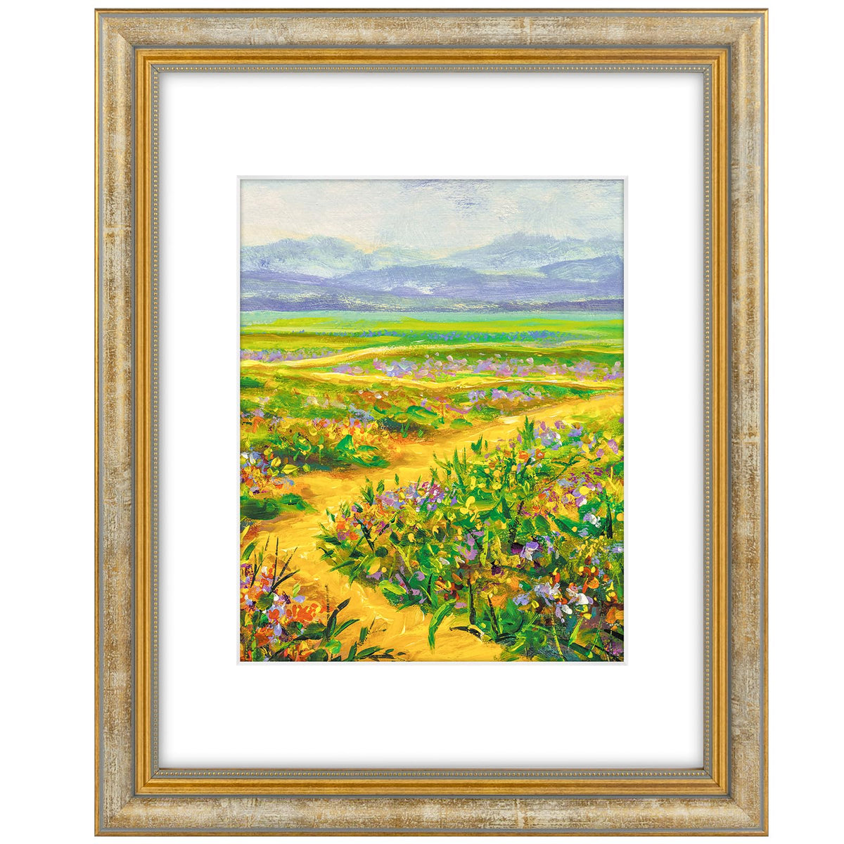 Golden State Art,8x10 Ornate Picture Frame Holds 5x7 Photo,Green Gold