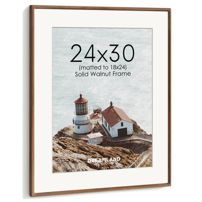 Dreamland 8x10 Picture Frame, USA-Sourced Oak Wood Photo Frames with HD Tempered Glass, 8 x 10 Wooden Frame Matted to 5 x 7, 8x10 Frames Handcrafted Rounded Corner for Tabletop or Wall Display