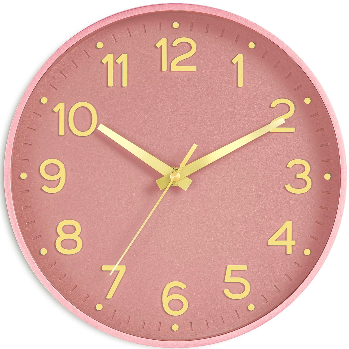 Roymnie 14 Inch Wall Clock Battery Operated Silent Non Ticking Green Analog