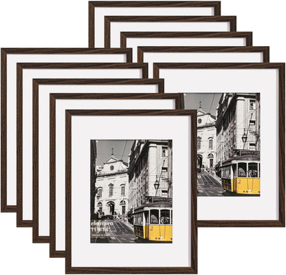 eletecpro 8x10 Picture Frames, Acrylic Cover, Black, Set of 10