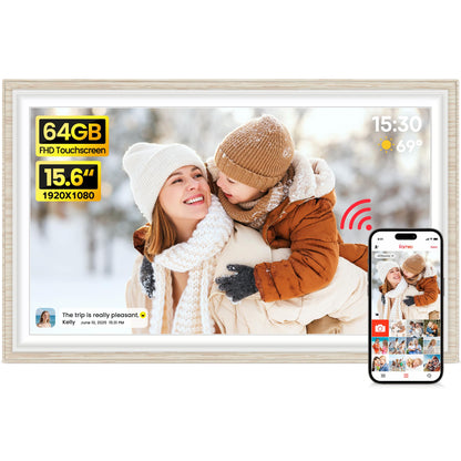 64GB 15.6" Frameo Digital Picture Frame WiFi, Large Electronic Photo Frames