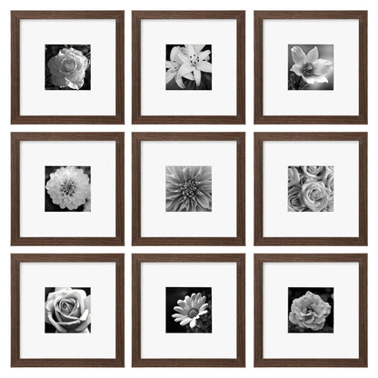 eletecpro Picture Frames Set of 9, 12x12 in, Acrylic Cover, Black