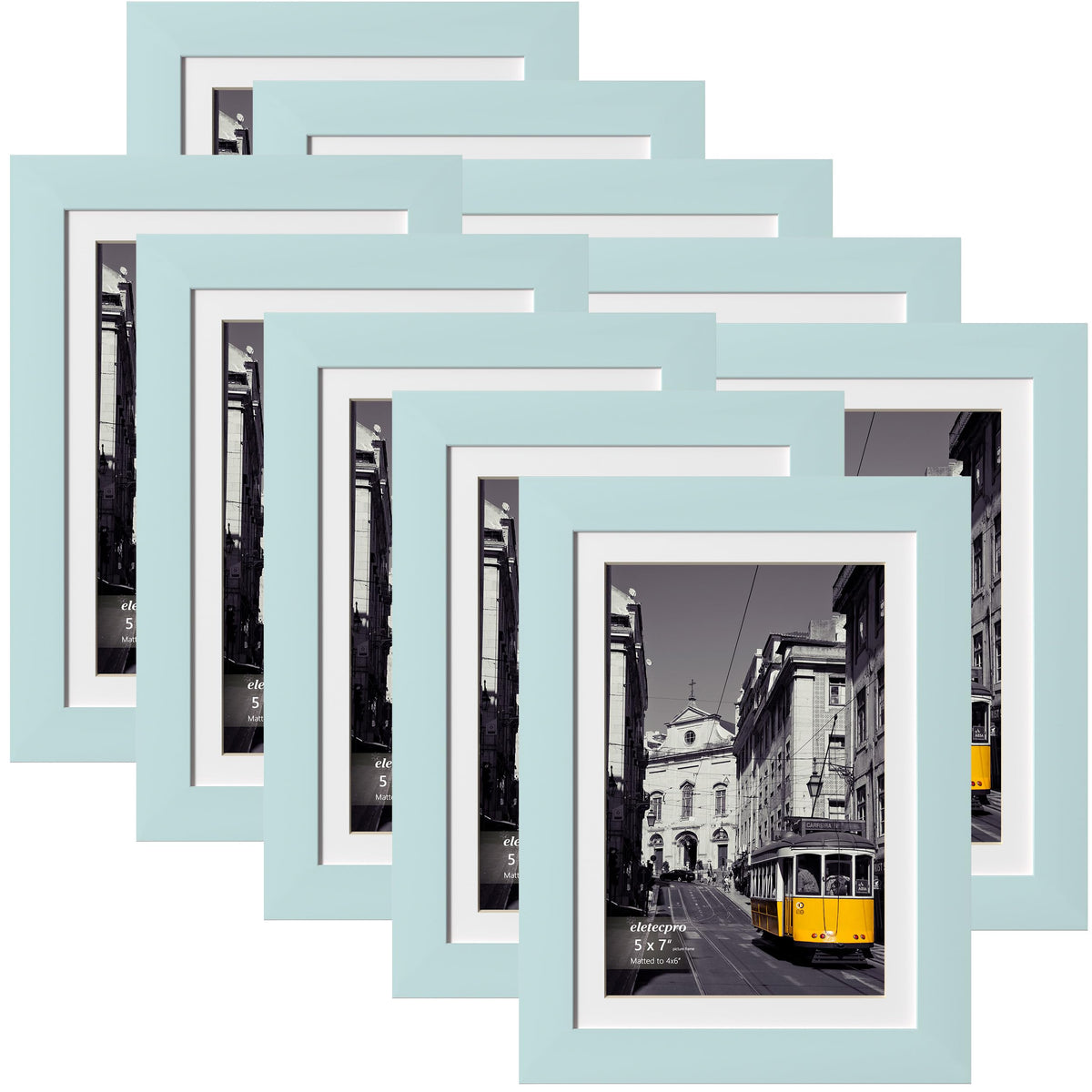 eletecpro 8x10 Picture Frames, Acrylic Cover, Black, Set of 10