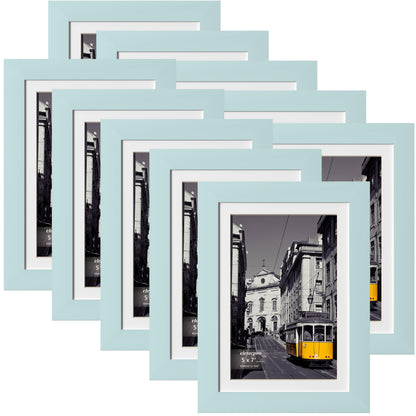 eletecpro 8x10 Picture Frames, Acrylic Cover, Black, Set of 10