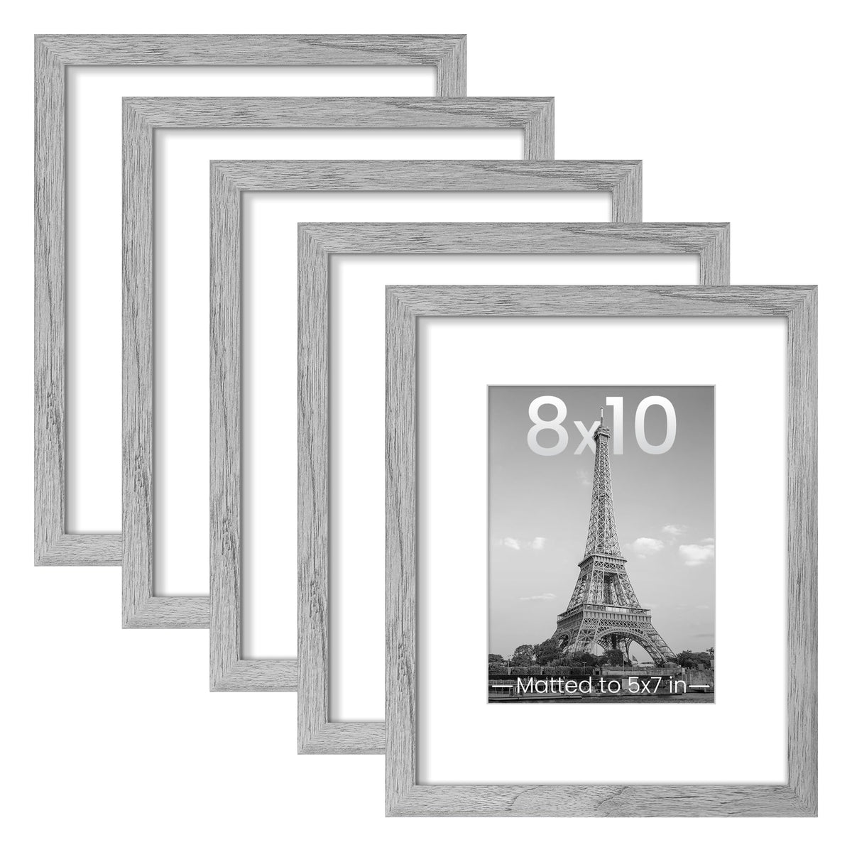 upsimples 8x10 Picture Frames, Gallery Wall Frames Set of 5, Black