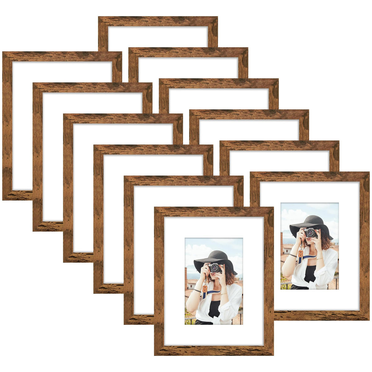 Picrit 8x10 Picture Frame Set of 12, Modern Gallery Wall Frames, Black