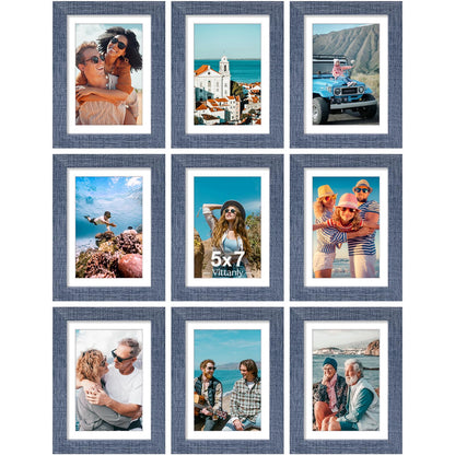 Vittanly 8x10 Picture Frames Set of 9 for Wall or Tabletop Display, Black