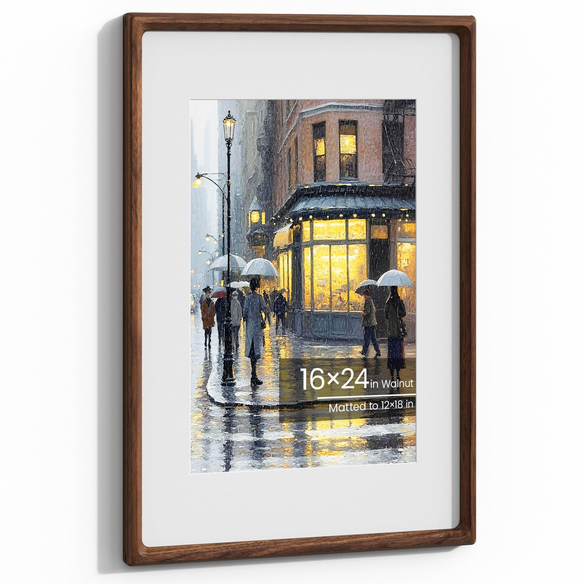 11x14 Picture Frame, Walnut Wooden Picture Frames for Wall Matted 8x10