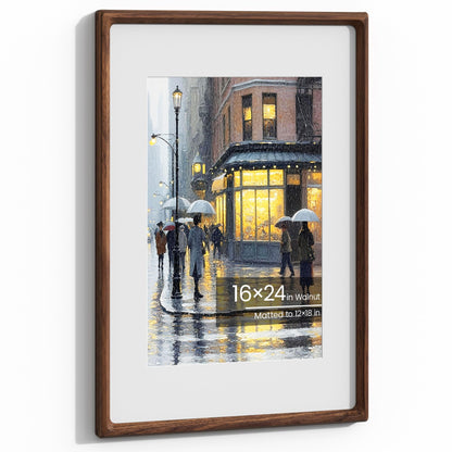 11x14 Picture Frame, Walnut Wooden Picture Frames for Wall Matted 8x10