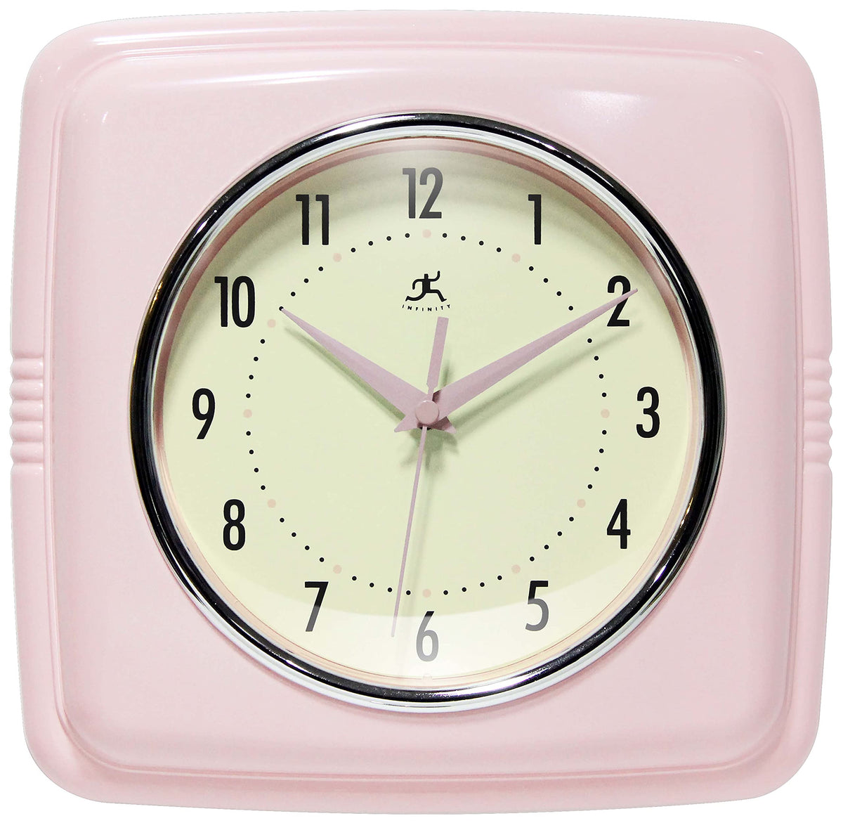 Infinity Instruments Retro Wall Clock for Living Room – Silent